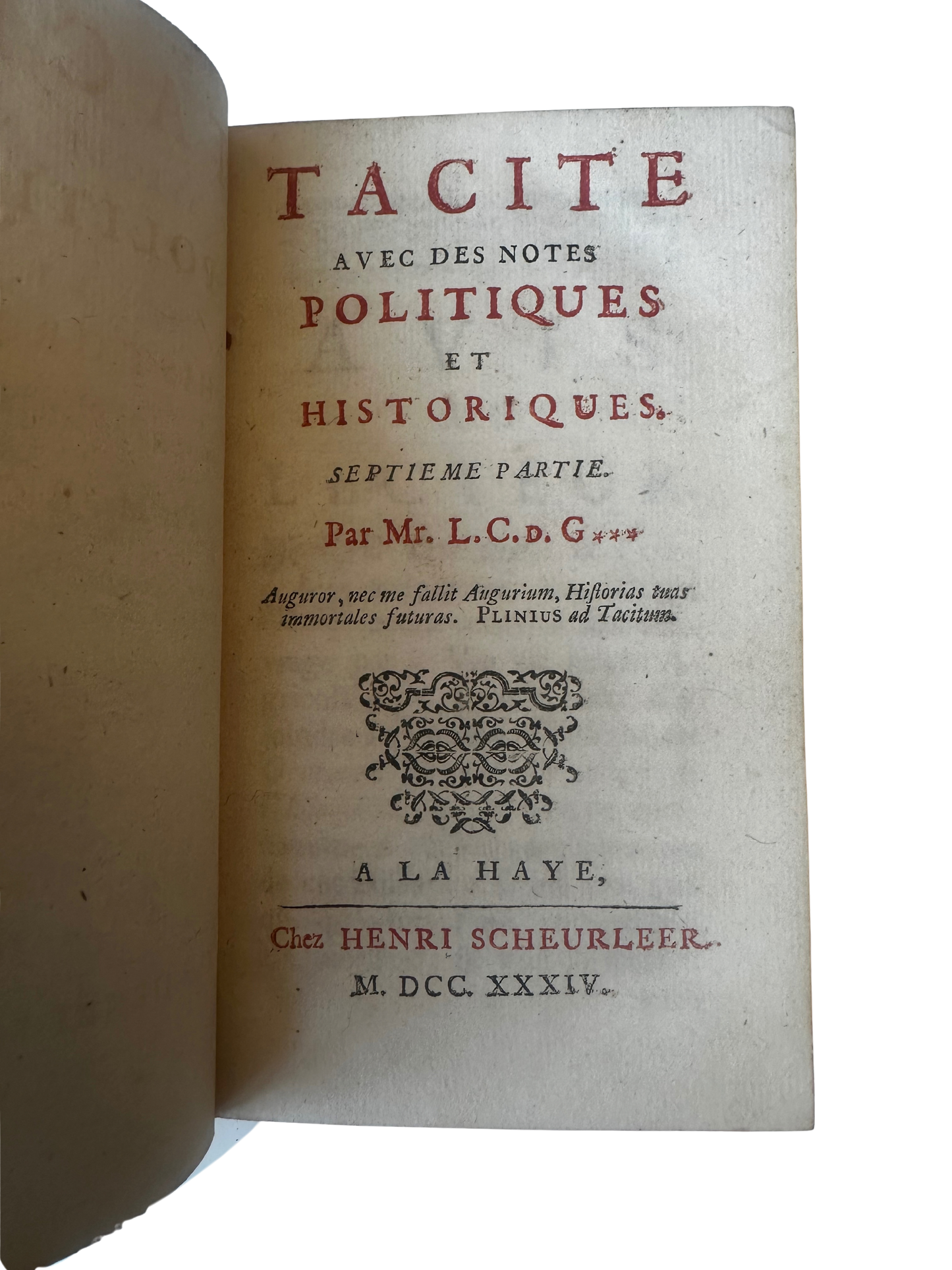 18th Century French Leather Bound Tacite - Annales (7 volumes; partial set)