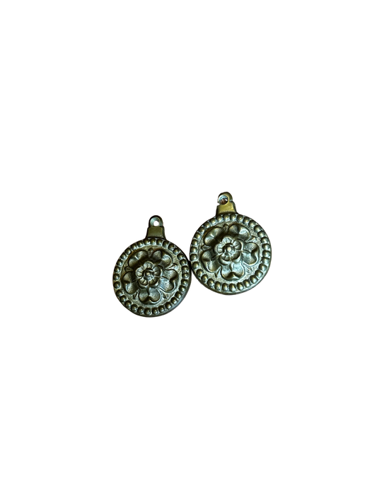 Pair of Brass Floral Key Hole Covers