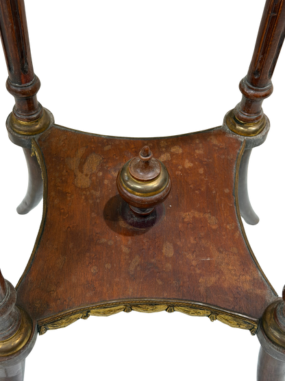 French Louis XVI Style Marble-Top Gueridon / Pedestal Stand with Gilt Bronze Mounts