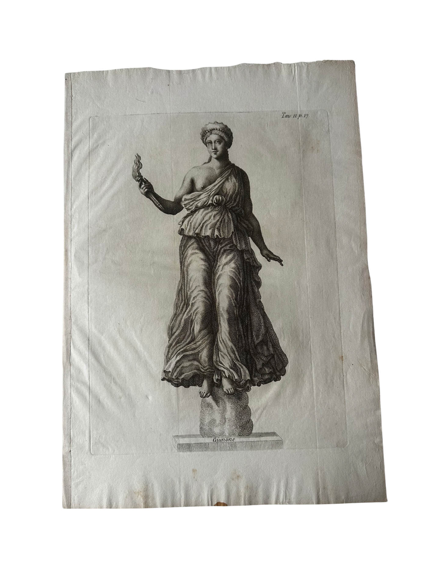 18th C Engraving of the Goddess Juno