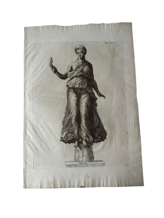 18th C Engraving of the Goddess Juno