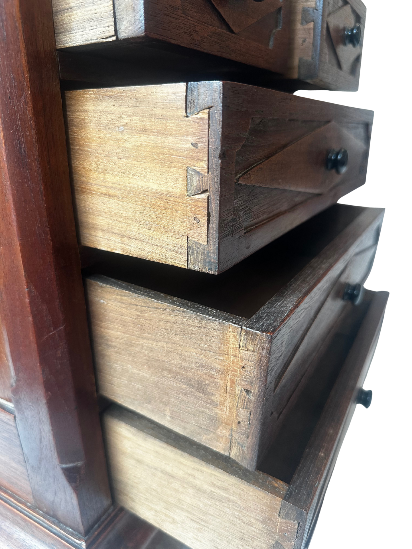 English Carved Table-Top Chest of Drawers