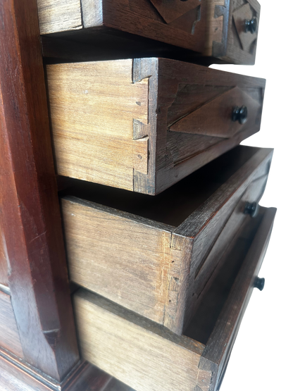 English Carved Table-Top Chest of Drawers