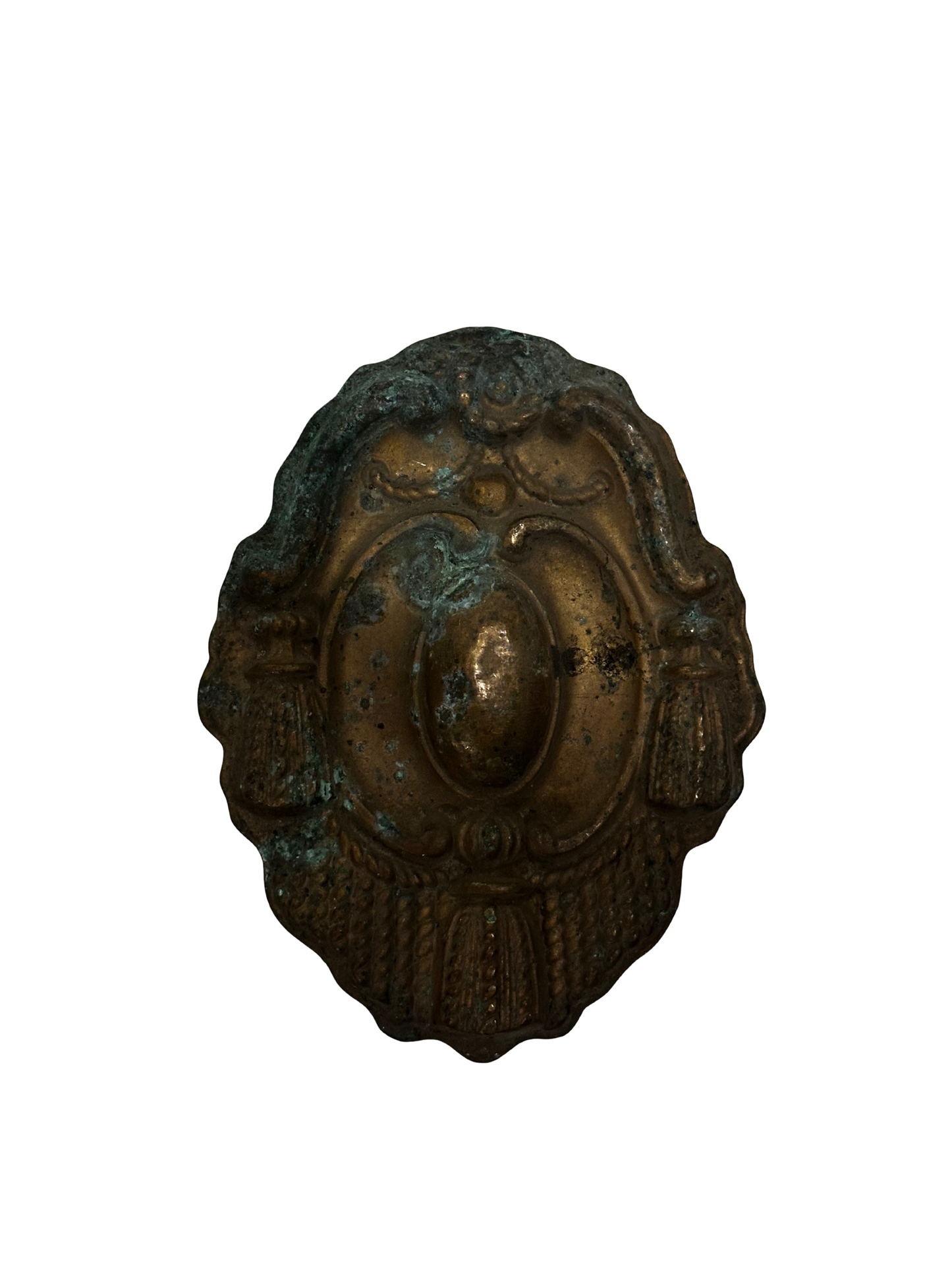 Oval Tassel Gilt Metal Tassel Ornamentation (Patina / Salvage)
