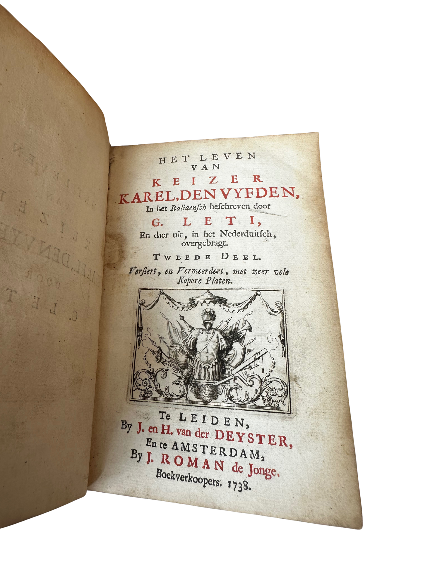 1738 Vellum-Bound Biography of Emperor Charles V (Complete 4-Volume Set)