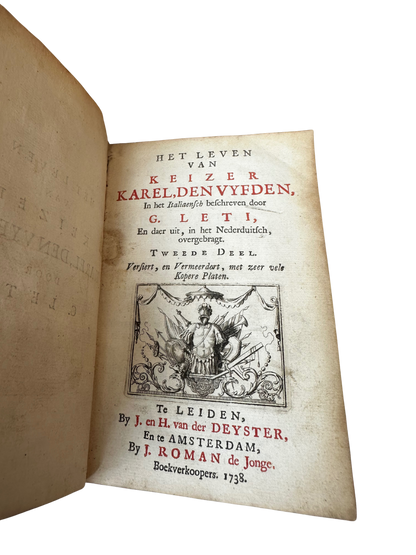 1738 Vellum-Bound Biography of Emperor Charles V (Complete 4-Volume Set)