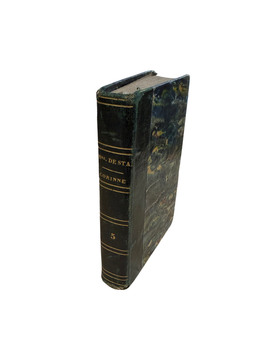 827 Miniature French Leather-Spine Volume — Corinne ou l’Italie, Tome Cinquième by Mme de Staël