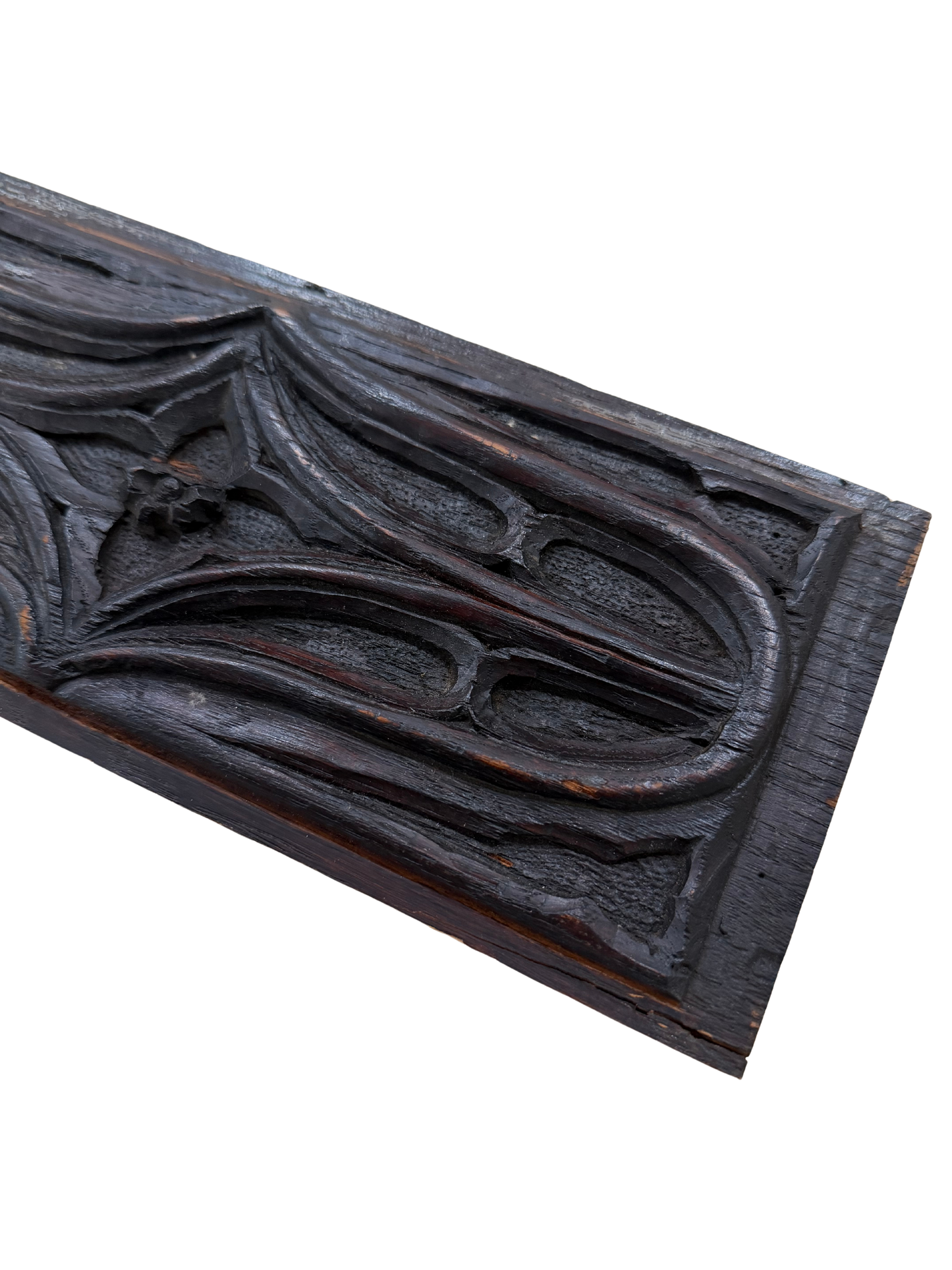 Gothic Carved Wooden Rectangular Plaque/Panel (Architectural Salvage)