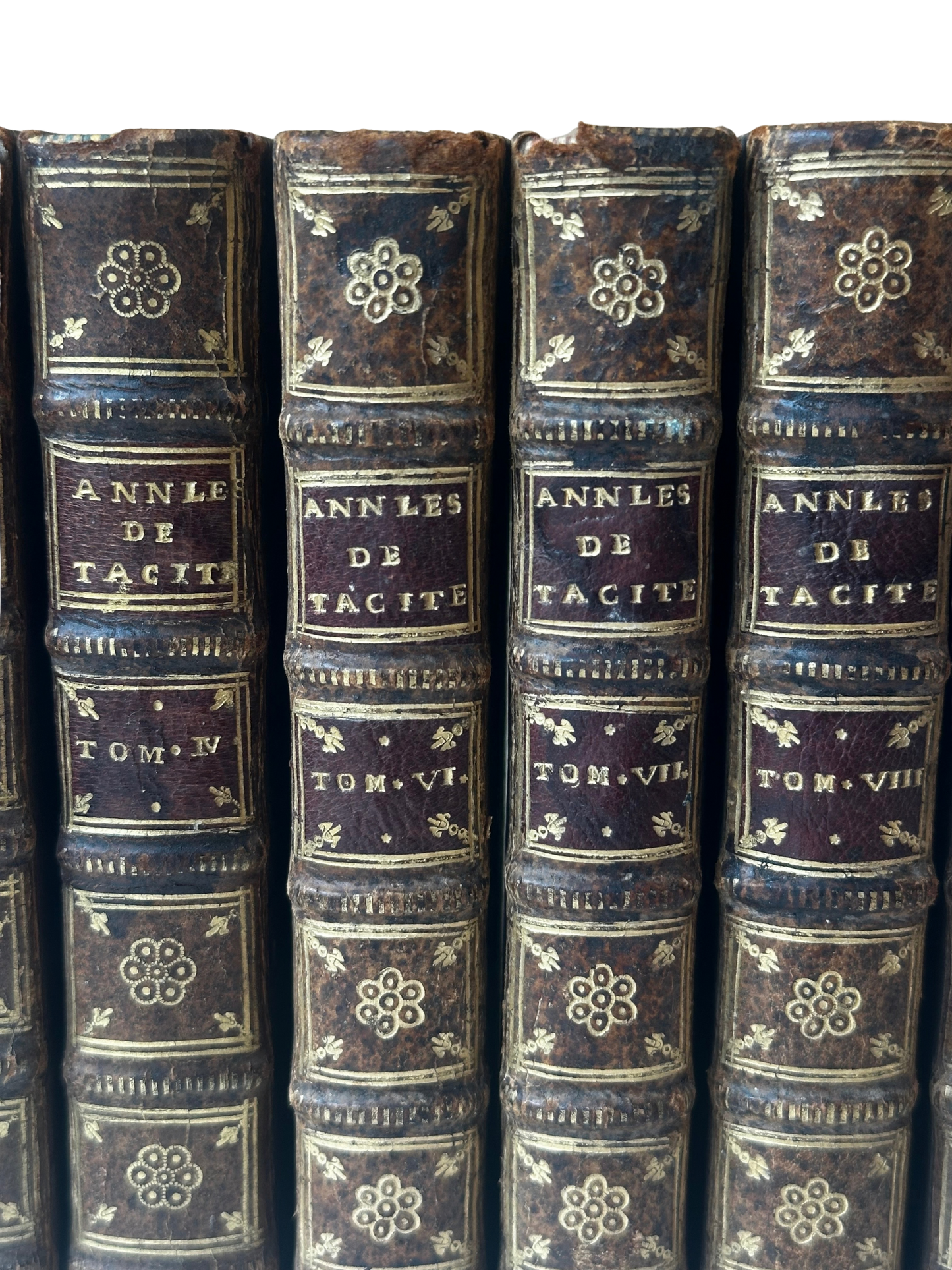 18th Century French Leather Bound Tacite - Annales (7 volumes; partial set)