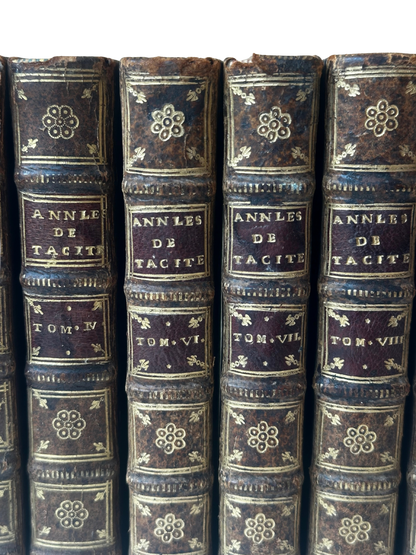 18th Century French Leather Bound Tacite - Annales (7 volumes; partial set)