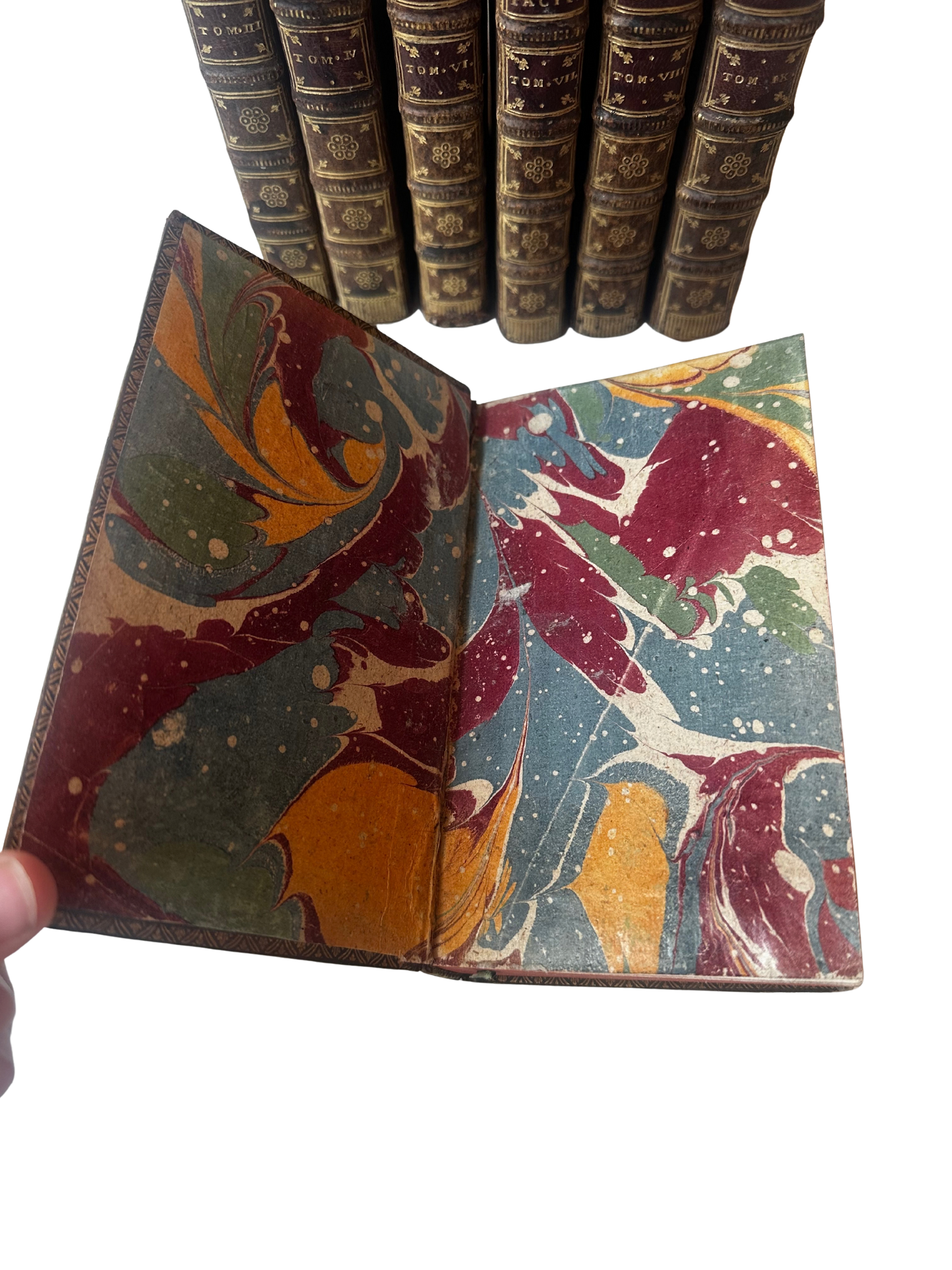 18th Century French Leather Bound Tacite - Annales (7 volumes; partial set)