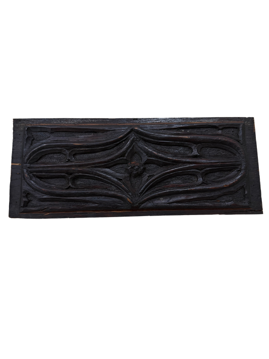 Gothic Carved Wooden Rectangular Plaque/Panel (Architectural Salvage)