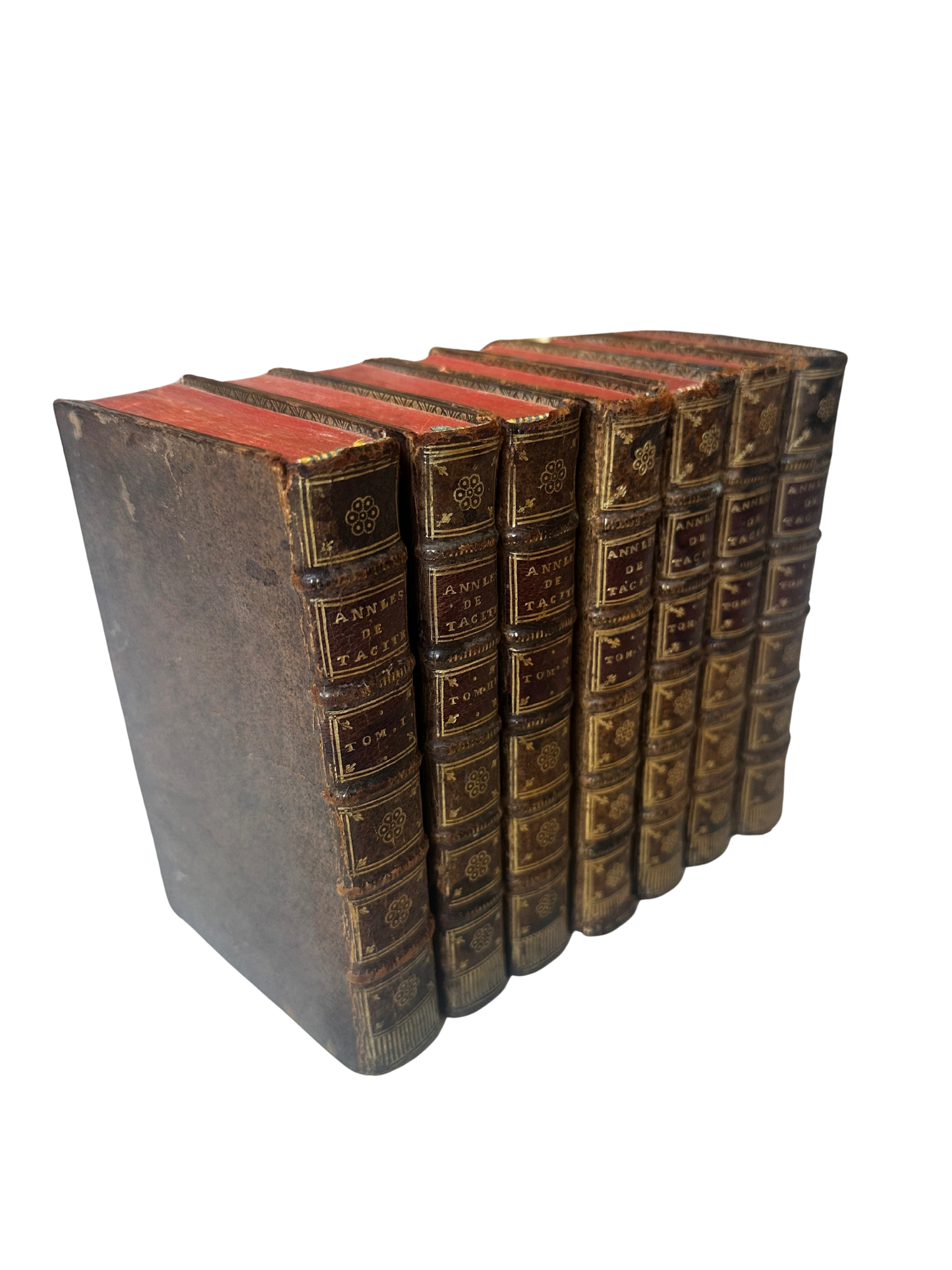 18th Century French Leather Bound Tacite - Annales (7 volumes; partial set)