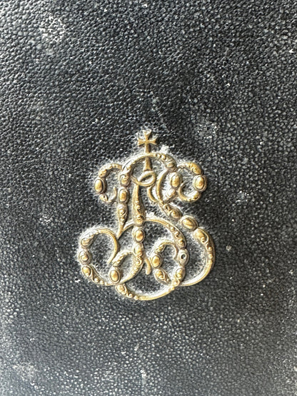 19th-Century Manuel de Dévotion with Gilt Monogram Cover and Figural Metal Clasp