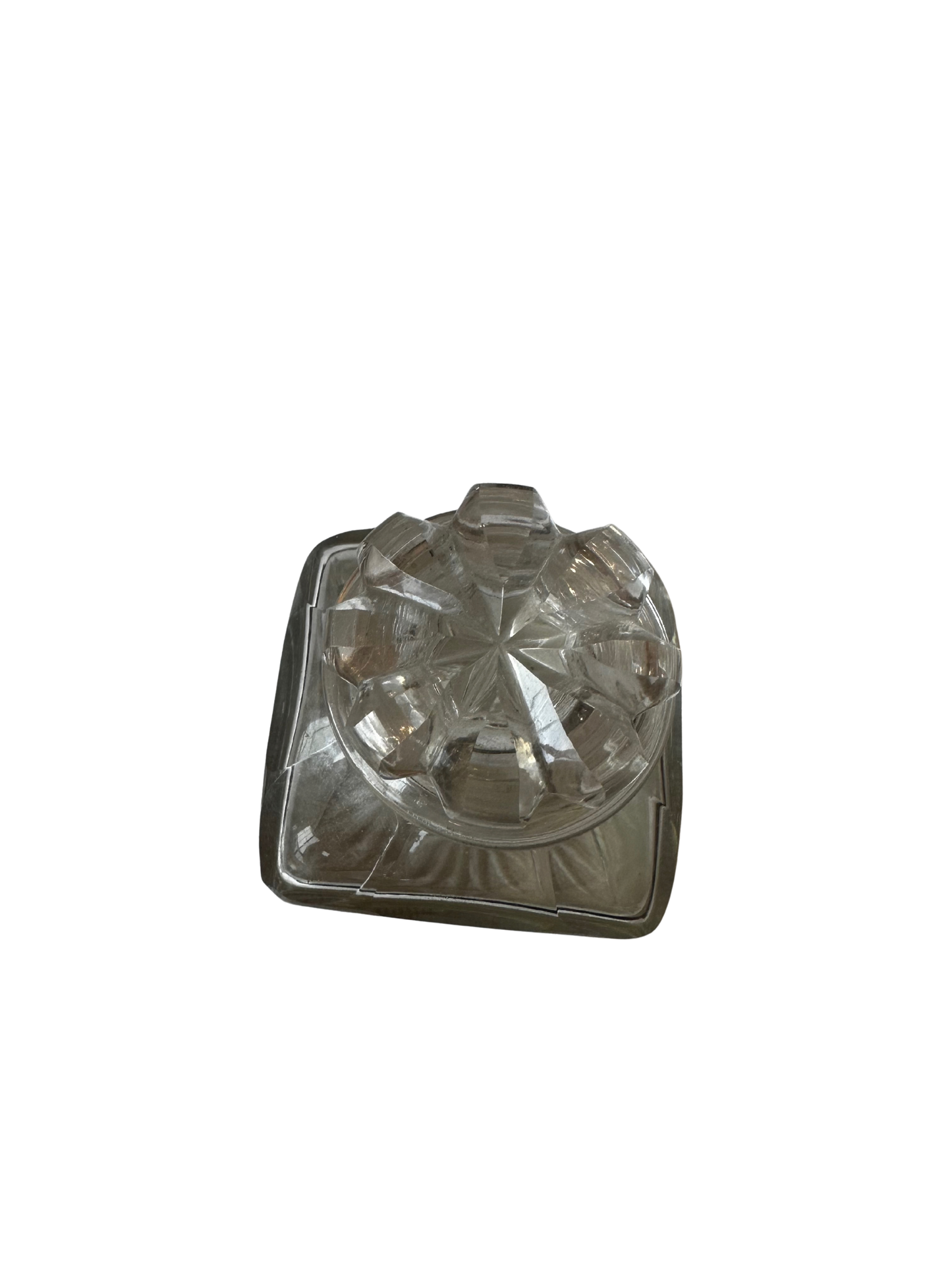 Napoléon III Ebonized Wood Perfume Casket with Painted Floral Plaque and Two Crystal Bottles