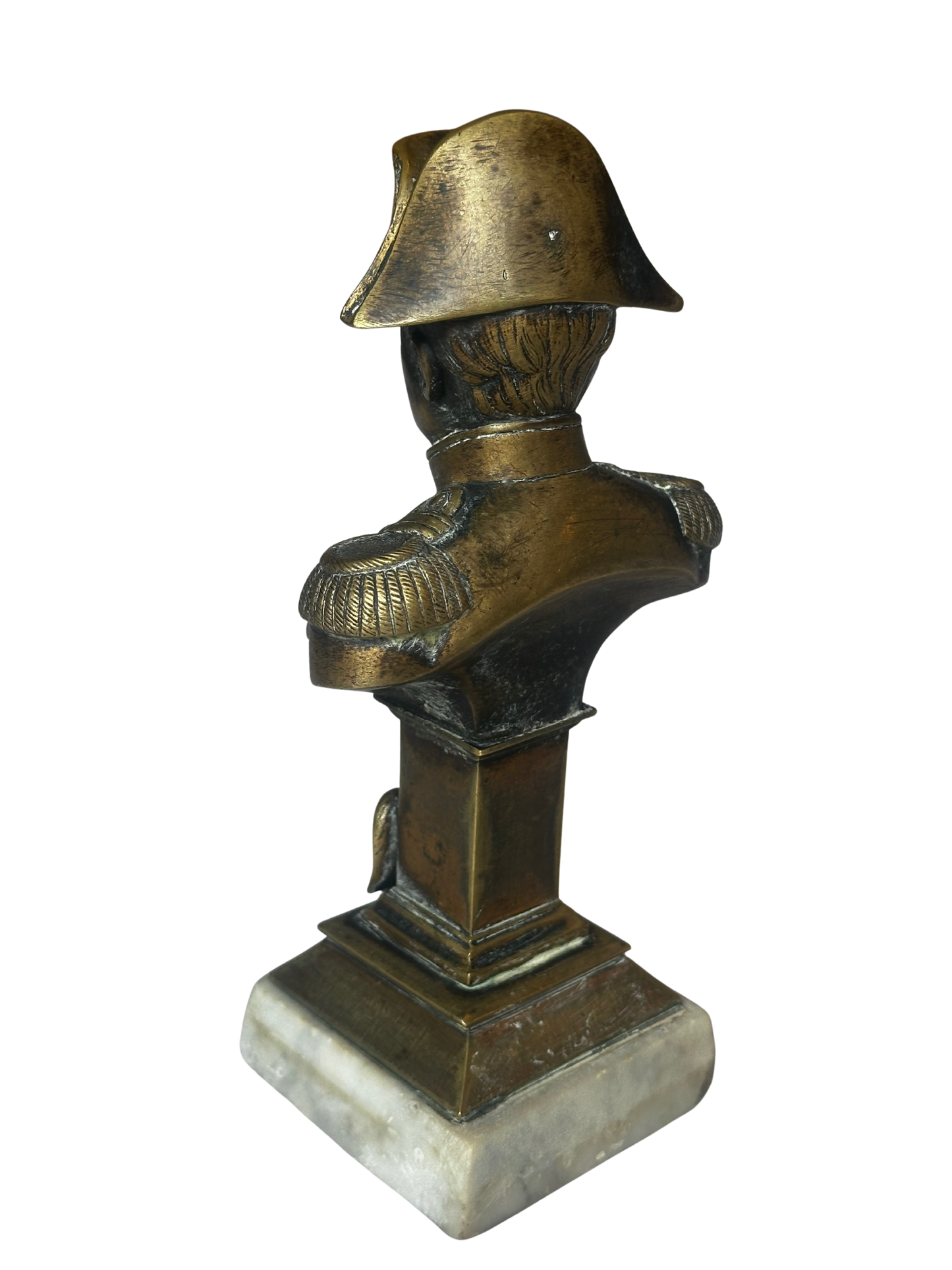Bronze Napoleon I Statue on White Marble Base