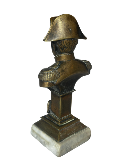 Bronze Napoleon I Statue on White Marble Base