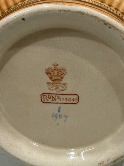 William Wood and Co. Hand-Painted Floral Biscuit Barrel with EPNS Mounts