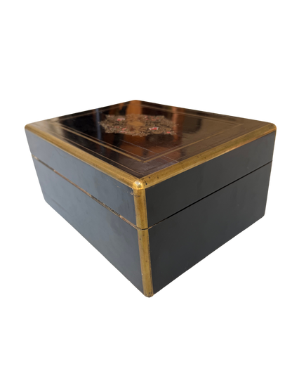 Napoleon III French Boulle-Style Fitted Dressing Case with Minerva Silver Appointments and Monogrammed Cartouche