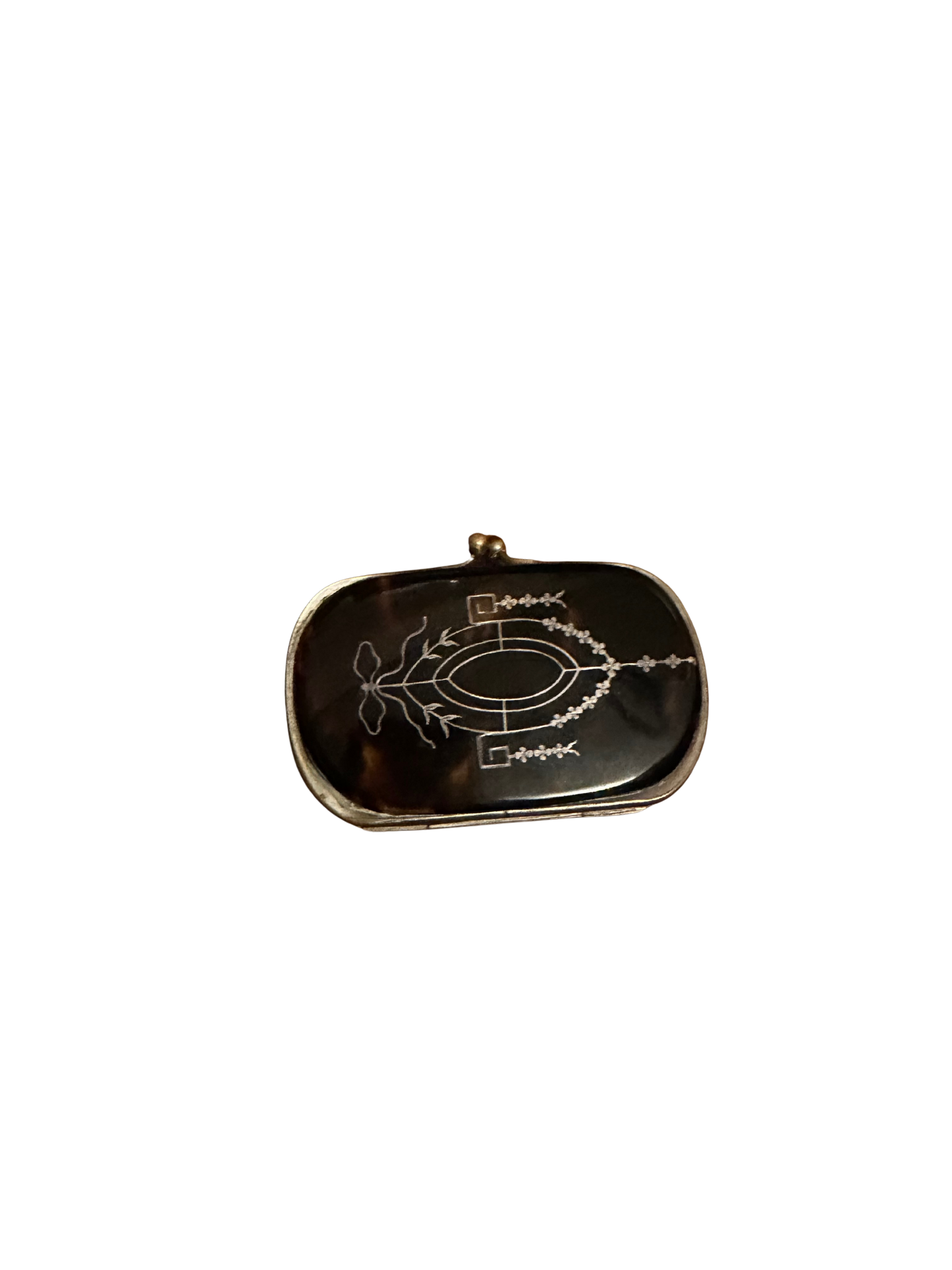 19th C Oval Tortoiseshell and Silver Accordion Coin Purse