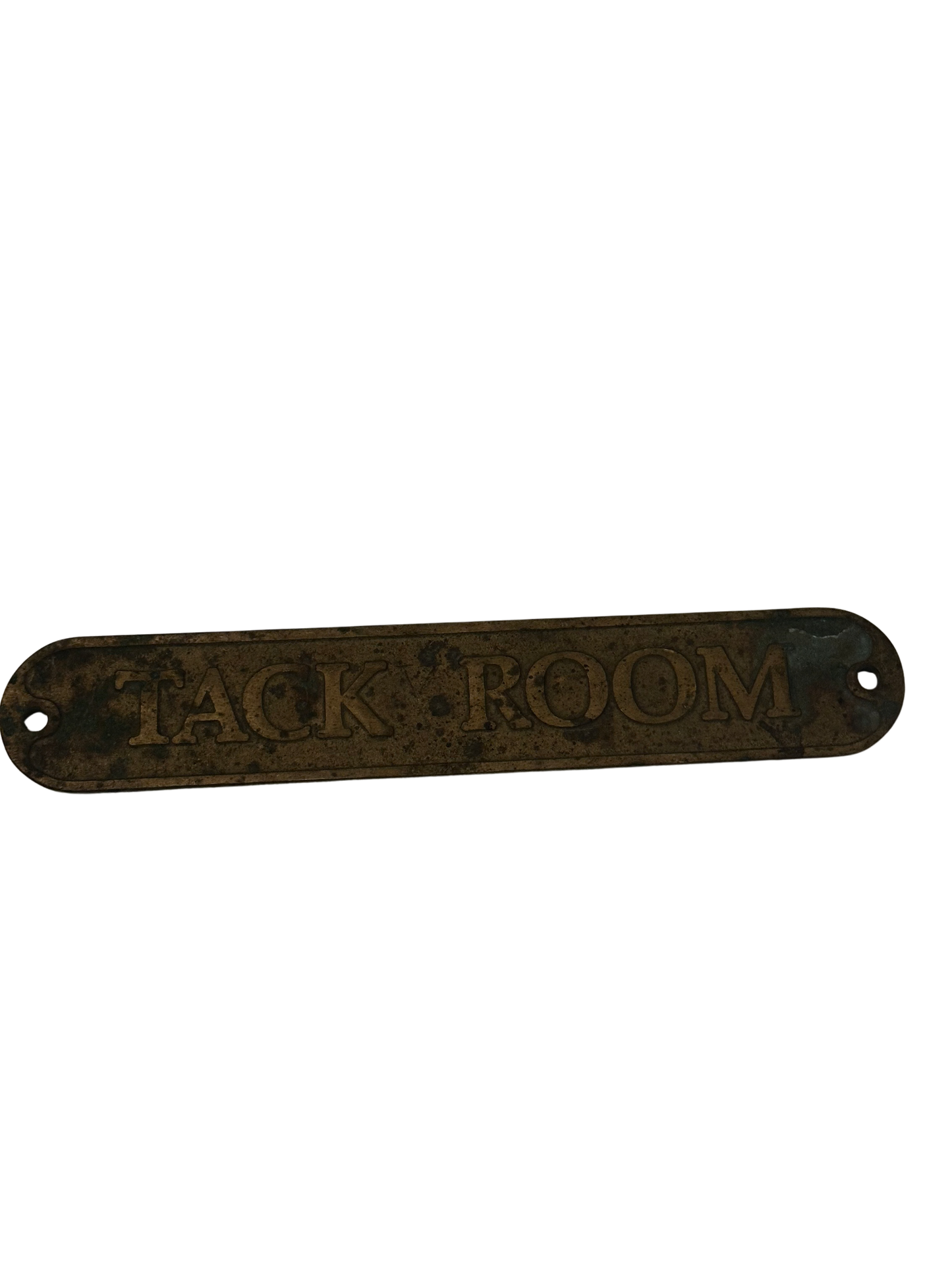 Antique Brass "Tack Room" Stable Door Plaque