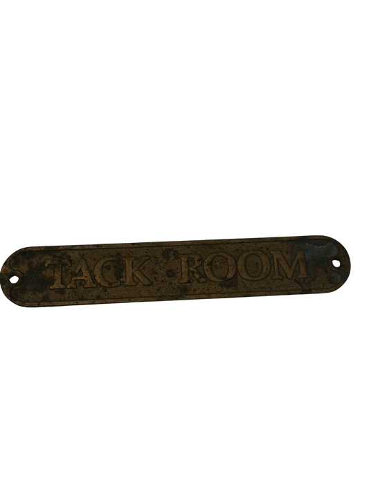 Antique Brass "Tack Room" Stable Door Plaque