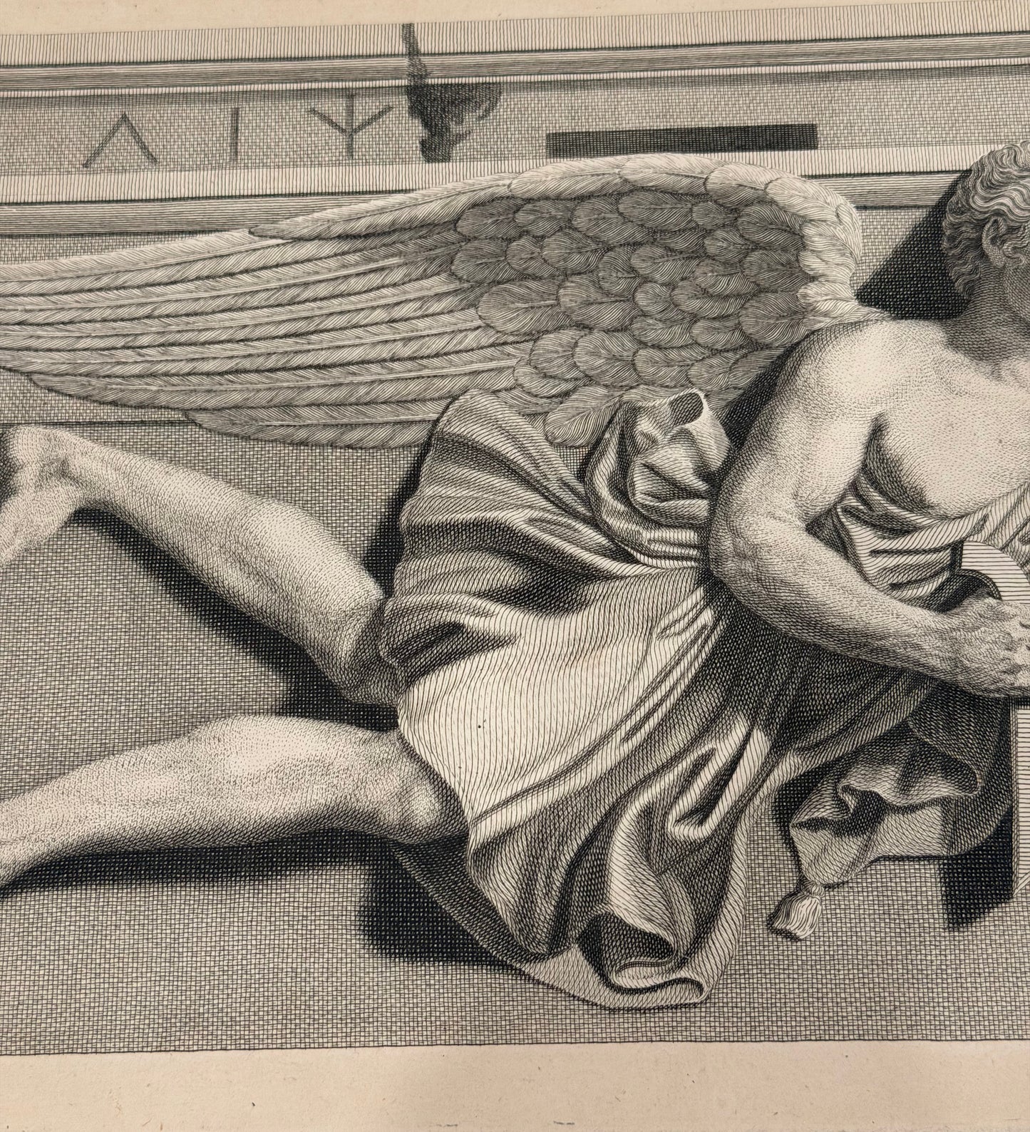 18th Century Robert Strange Engraving of Lips, Tower of the Winds, Athens, 1762