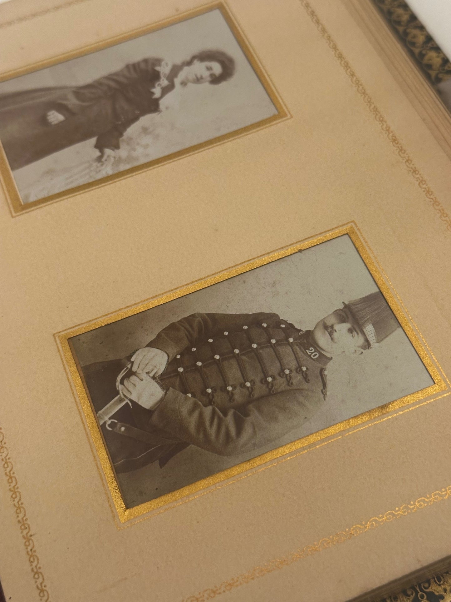 Victorian Leather Photographic Album with All Gilt Edges and Metal Clasp
