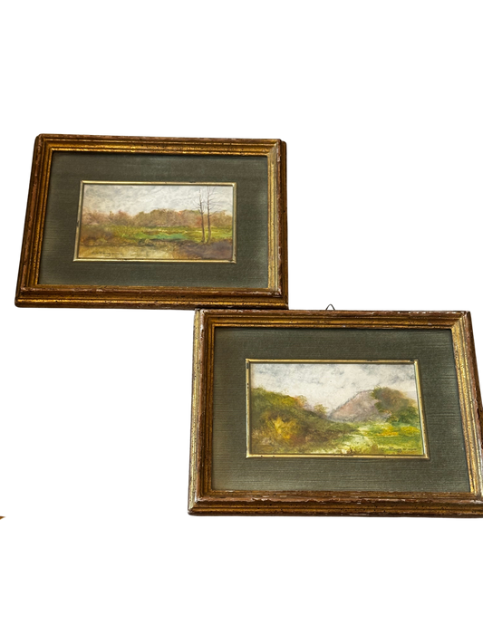 Pair of Miniature Landscape Scenes Signed C. Pagano (Italian, 20th C)