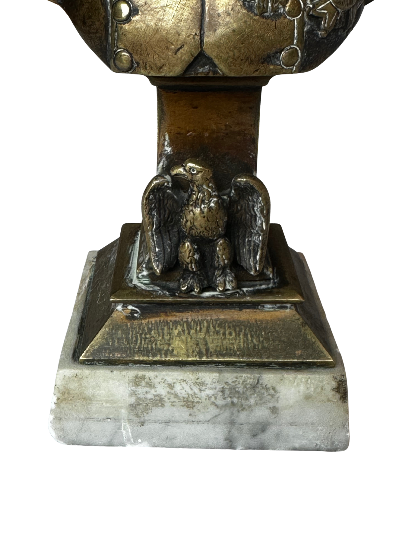 Bronze Napoleon I Statue on White Marble Base