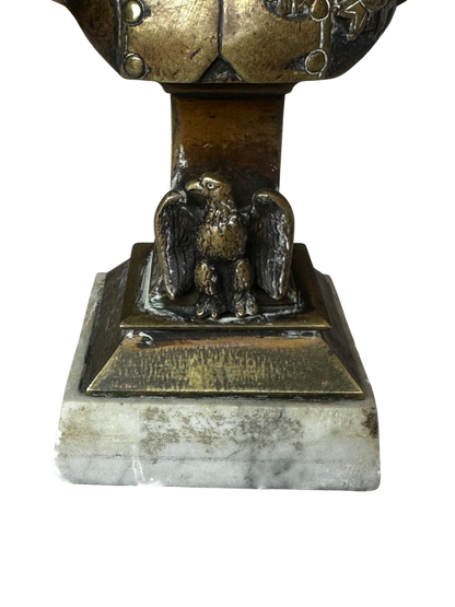 Bronze Napoleon I Statue on White Marble Base