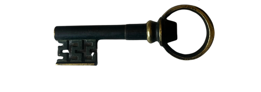 Antique Black and Gilded Bronze French Key - Hidden Wine Corkscrew