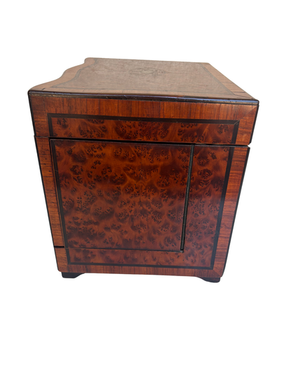Exceptional Napoleon III Burlwood Cave à Liqueur with Gilded Glass Service and Decanters