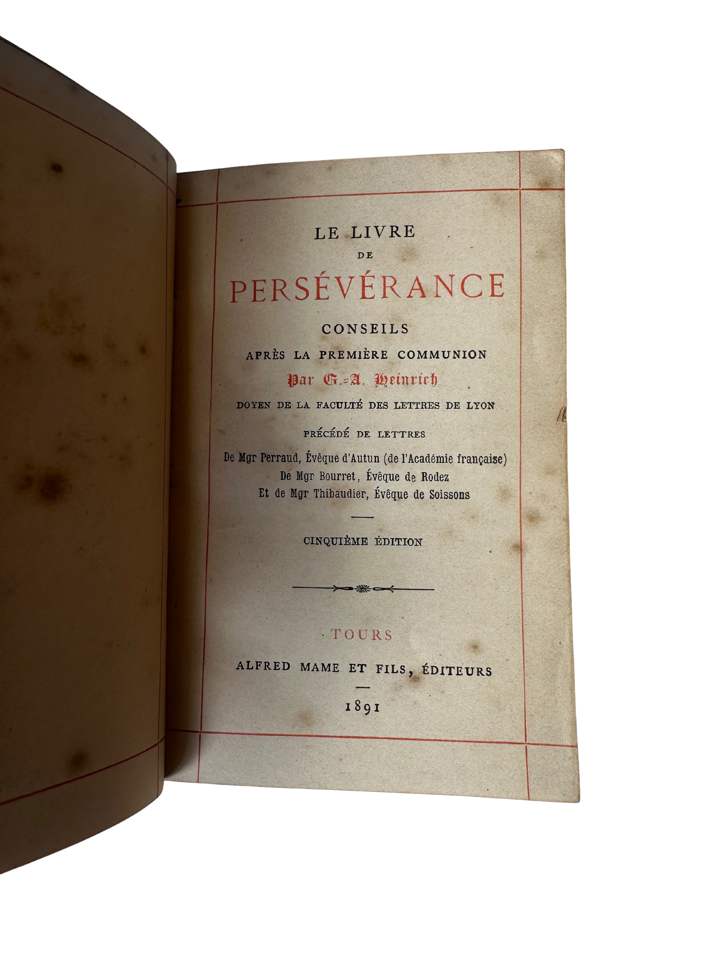 Late 19th C "Le Livre de Perseverance"