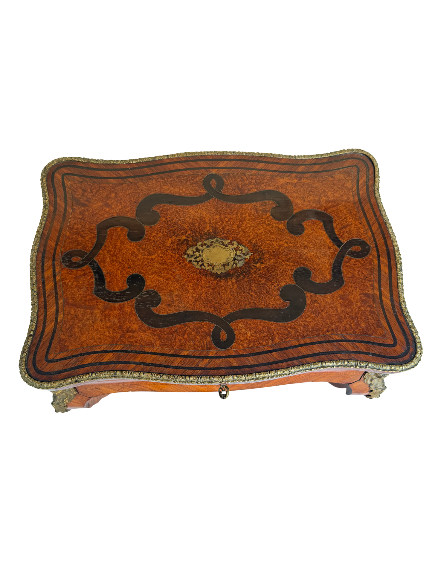 Stamped Paul Sormani Paris Louis XV Style Marquetry Vanity / Dressing Table with Mirror