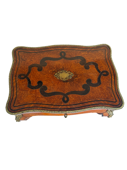 Stamped Paul Sormani Paris Louis XV Style Marquetry Vanity / Dressing Table with Mirror