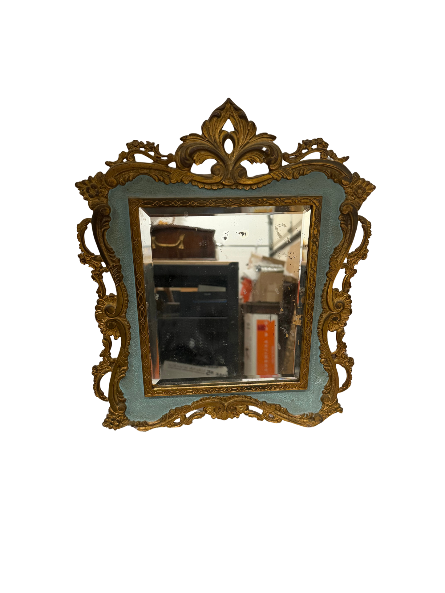 National Brass and Ironworks Ornate Framed Mirror (1891-1911)
