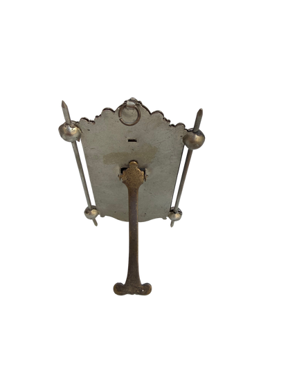 Antique Continental Silvered Metal Devotional Plaque of Pope Pius XI, “Pasce Agnos Meos, Pasce Oves Meas,” Circa 1920s–1930s