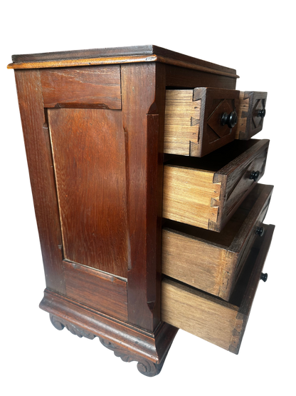 English Carved Table-Top Chest of Drawers