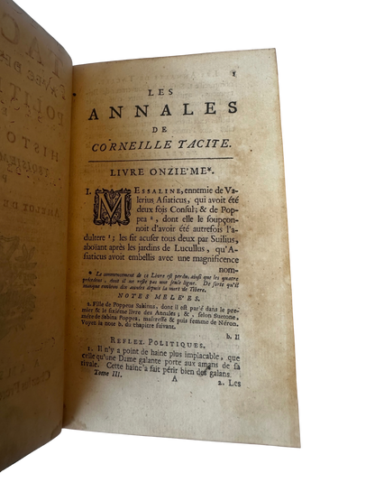 18th Century French Leather Bound Tacite - Annales (7 volumes; partial set)