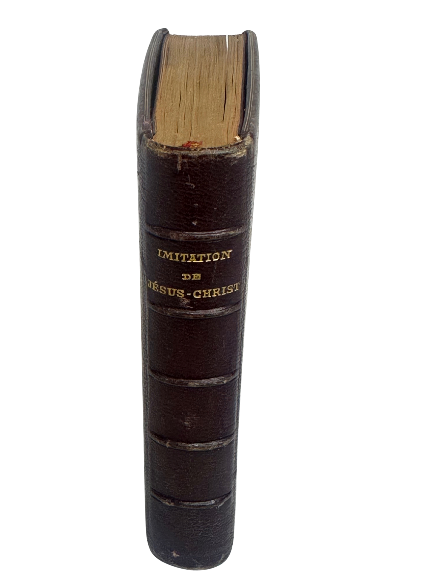 Antique French Leather-Bound Imitation de Jésus-Christ Devotional Book (1889)