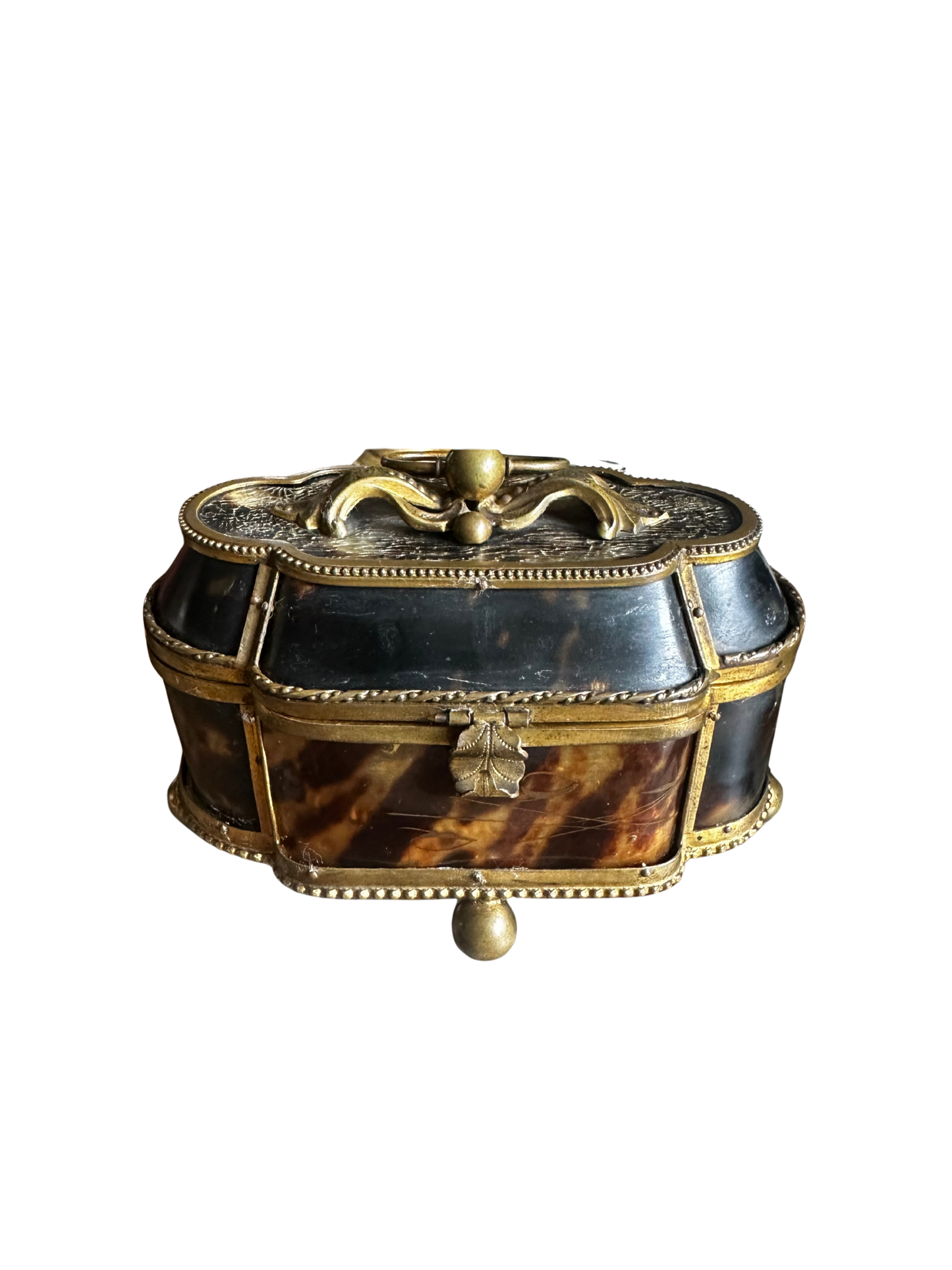 19th C French Palais Royal Traveling Tortoiseshell and Vermeil Perfume Casket (circa 1830-1850)
