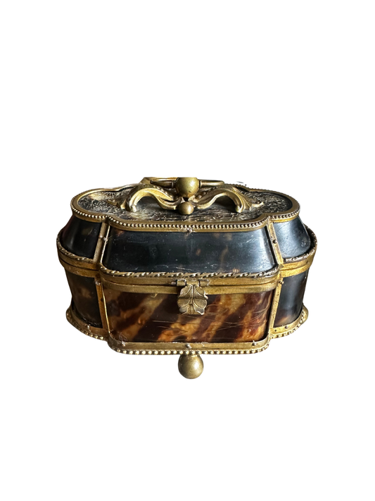 19th C French Palais Royal Traveling Tortoiseshell and Vermeil Perfume Casket (circa 1830-1850)