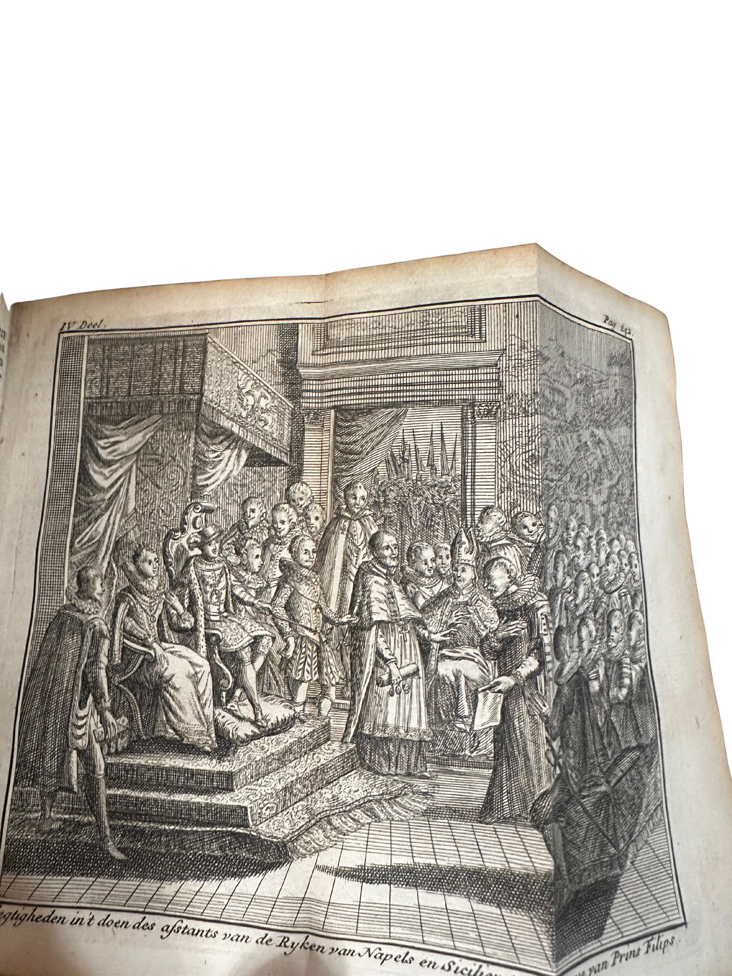 1738 Vellum-Bound Biography of Emperor Charles V (Complete 4-Volume Set)