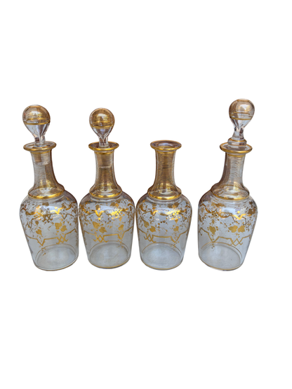 Exceptional Napoleon III Burlwood Cave à Liqueur with Gilded Glass Service and Decanters