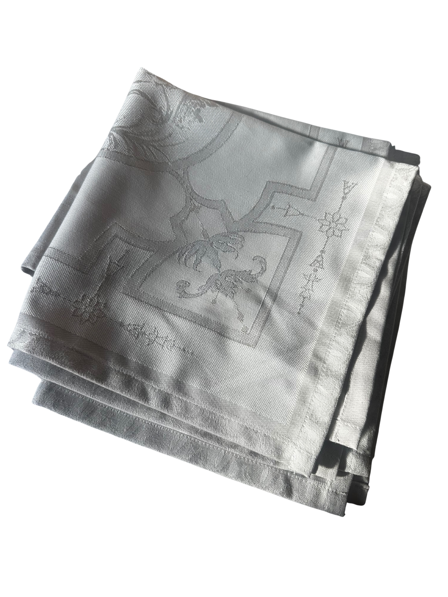 Set of 8 French Jacquard Versailles-Style Table Napkins (Nappelier)
