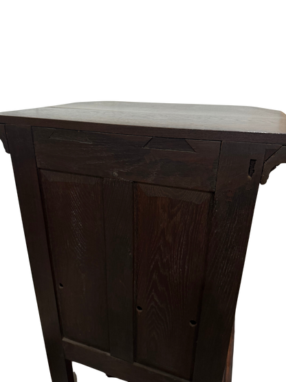 Late 19th Century Gothic Revival Carved Oak Cabinet with Figural Supports
