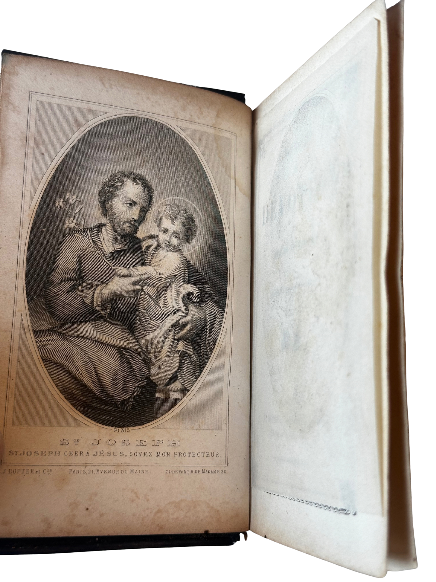 19th-Century Manuel de Dévotion with Gilt Monogram Cover and Figural Metal Clasp