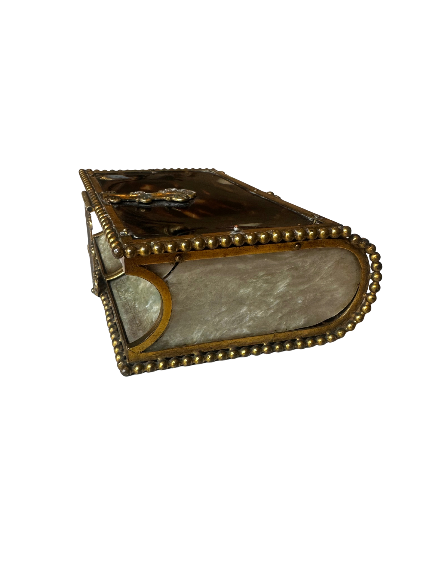 French Tortoiseshell and Mother-of-Pearl Mounted Book Form Box