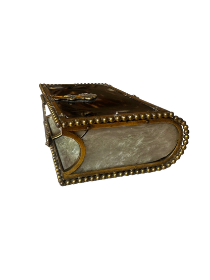 French Tortoiseshell and Mother-of-Pearl Mounted Book Form Box